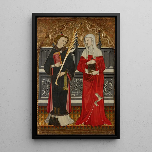 Saint Étienne et Sainte Marie-Madeleine - Pere Vall — ingelijst kunstwerk aan de muur