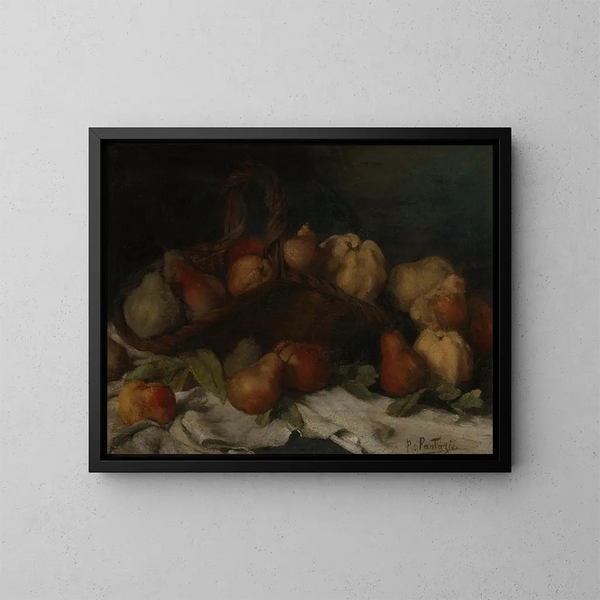 Still life with fruits - Pericles Pantazis — framed artwork on a wall
