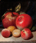 Natuurschilderij met appels en pruimen - Peter Baumgras — weergave van het kunstwerk