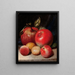Natuurschilderij met appels en pruimen - Peter Baumgras — ingelijst kunstwerk aan de muur