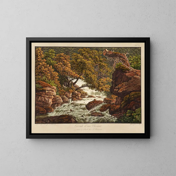 Waterfall Painting Chéret - Peter Birmann — framed artwork on a wall