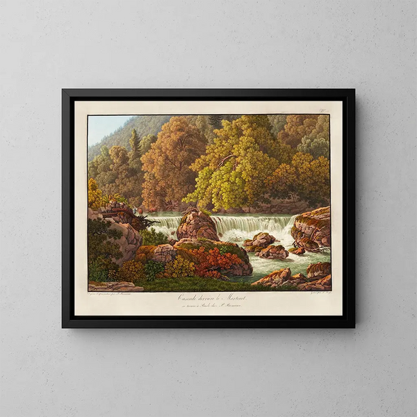 Cascade derrière le Martinet - Peter Birmann — framed artwork on a wall