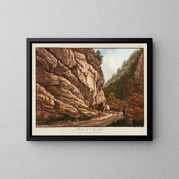 Rock of the Inscription - Peter Birmann — framed artwork on a wall