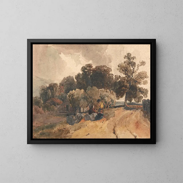 Aan de rand van de weg - Peter DeWint — ingelijst kunstwerk aan de muur
