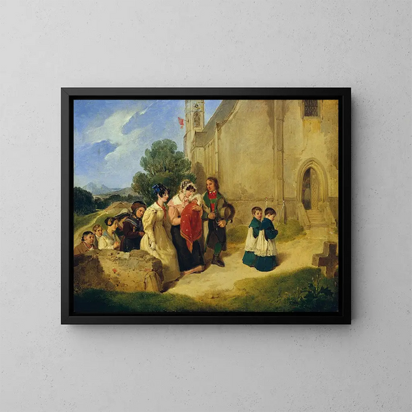 The Baptismal Dawn - Peter Fendi — framed artwork on a wall