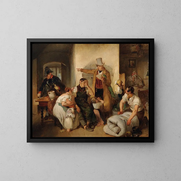 La saisie - Peter Fendi — framed artwork on a wall