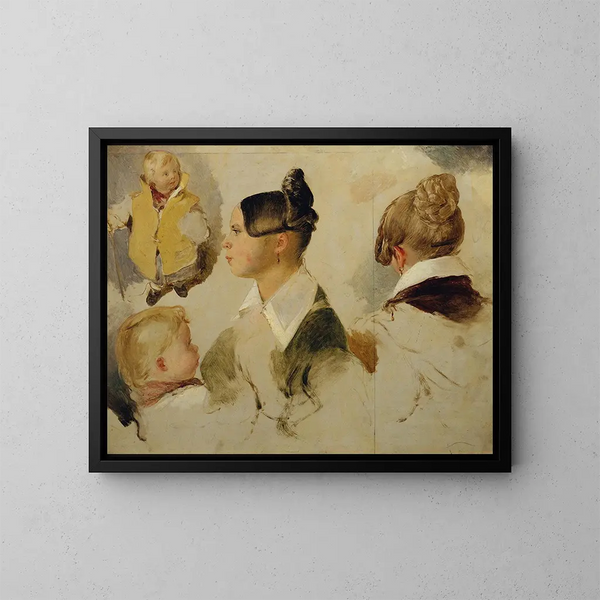 Figurative studies - Peter Fendi — framed artwork on a wall