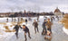 Children skating outside Faaborg - Peter Hansen — artwork view