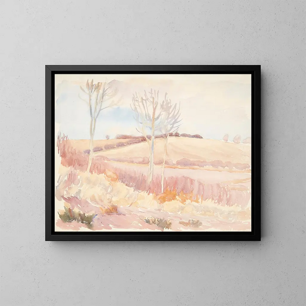 Finnish winter landscape - Peter Hansen — framed artwork on a wall