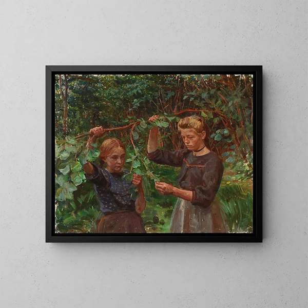 Les baies sont cueillies - Peter Hansen — framed artwork on a wall
