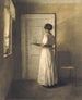 Jonge vrouw met een dienblad - Peter Ilsted — weergave van het kunstwerk