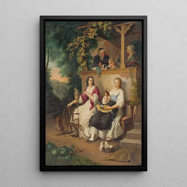 Family Idyll - Peter Michal Bohúň — framed artwork on a wall