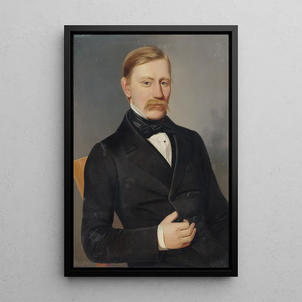 Portrait Painting of August Horislav Krmry - Peter Michal Bohúň — framed artwork on a wall