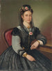Portret van een zittende dame Mme Ilona Kubnyiová-Zmekalová - Peter Michal Bohúň — weergave van het kunstwerk