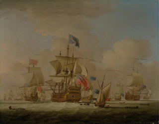 Peter Monamy - MenofWar and a Sloop.webp