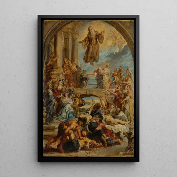 Les Miracles de Saint François de Paule - Peter Paul Rubens — ingelijst kunstwerk aan de muur