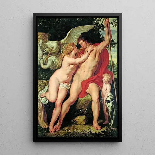 Vénus et Adonis - Peter Paul Rubens — ingelijst kunstwerk aan de muur