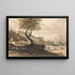 Scene with rolling landscape, village, and rider - Peter Tillemans — framed artwork on a wall