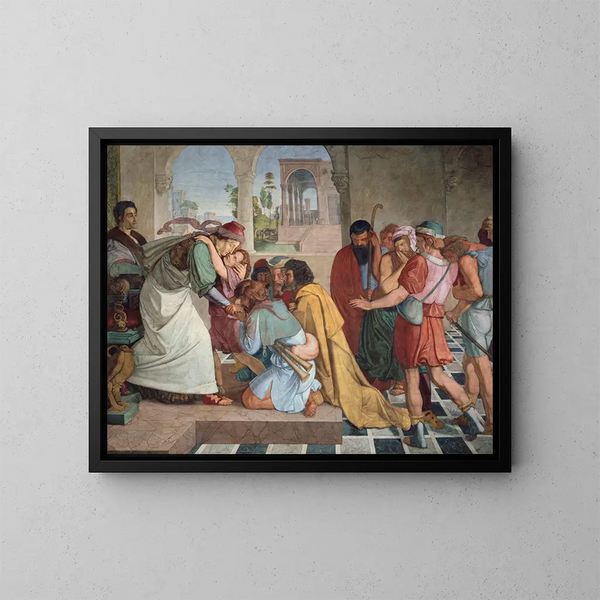 Joseph Reveals Himself to His Brothers - Peter von Cornelius — framed artwork on a wall