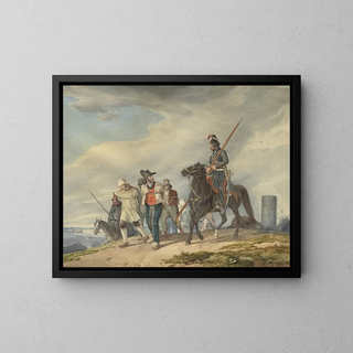 Peter von Hess - Three Armed Riders Escorting Prisoners Near Reims.webp