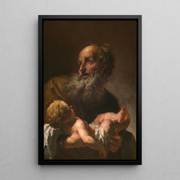 Siméon avec l'Enfant Jésus - Petr Brandl — ingelijst kunstwerk aan de muur