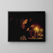 a market scene by candlelight - Petrus van Schendel — framed artwork on a wall