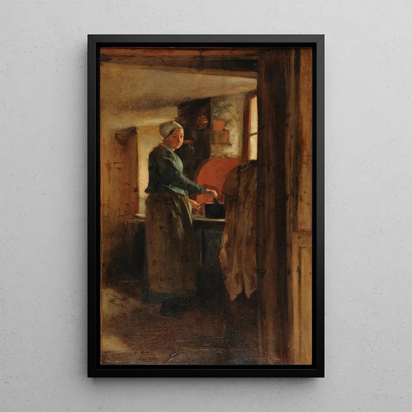 Binnen scène - Philibert Léon Couturier — ingelijst kunstwerk aan de muur