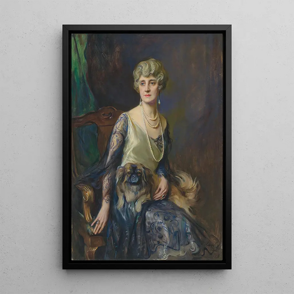 Mme Frederick Lorenz Pratt née Jeannie Jewett Williams - Philip Alexius de László — ingelijst kunstwerk aan de muur