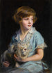 Portret van een kind met een leeuw Steiff - Philip Alexius de László — weergave van het kunstwerk