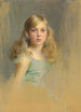 Portret van de eerwaardige Esme Mary Gabrielle Harmsworth toekomstige gravin Cromer in de leeftijd van negen jaar - Philip Alexius de László — weergave van het kunstwerk