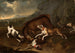 Hert achtervolgd door honden - Philipp Ferdinand de Hamilton — weergave van het kunstwerk