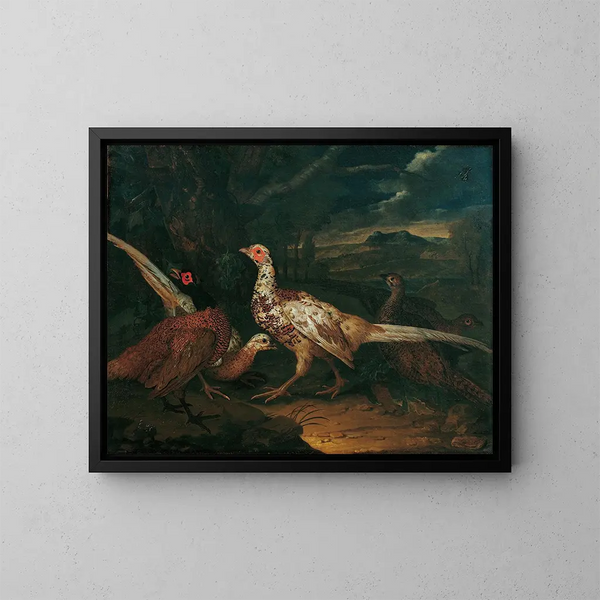 Pheasants - Philipp Ferdinand de Hamilton — framed artwork on a wall