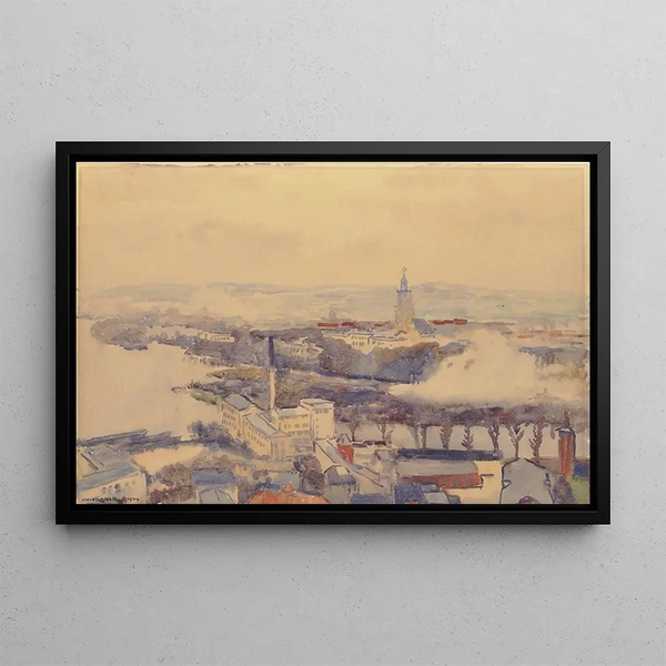 Potsdam avec l'église de la garnison - Philipp Franck — framed artwork on a wall