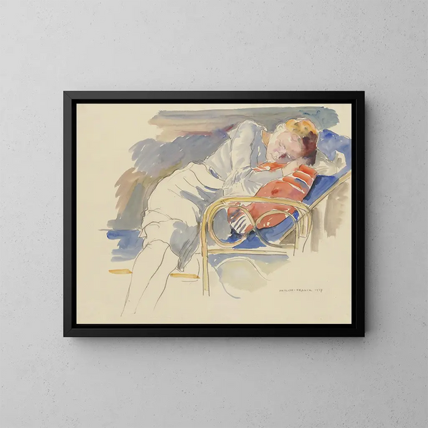 Woman Sleeping - Philipp Franck — framed artwork on a wall