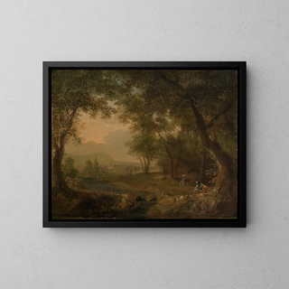 Philipp Hieronymus Brinckmann - Blick aus dem Wald in eine abendliche Landschaft.webp
