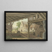 Een grote loods biedt uitzicht op een dorp - Philipp Jakob Bauer — ingelijst kunstwerk aan de muur
