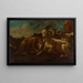 a group of goats and sheep with a shepherd - Philipp Peter Roos — framed artwork on a wall