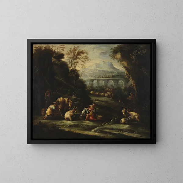Landscape Painting - Philipp Peter Roos — framed artwork on a wall