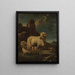 Rams with Ruins in the Background - Philipp Peter Roos — framed artwork on a wall
