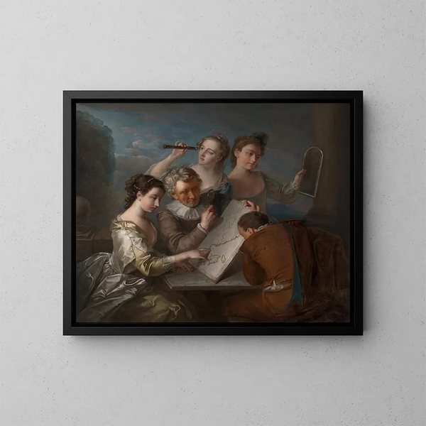 Het Zien - Philippe Mercier — ingelijst kunstwerk aan de muur