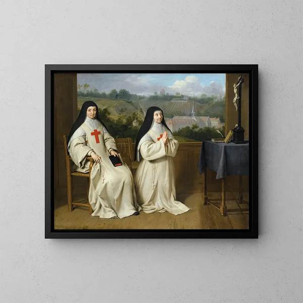 Portret van moeder Agnès en zuster Angélique van de abdij van Port-Royal-des-Champs - Philippe de Champaigne — ingelijst kunstwerk aan de muur