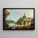 Landschap met een stad aan een rivier - Philippe de Momper I | I — ingelijst kunstwerk aan de muur