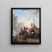 Soldaten die feestvieren met een dienares voor een tent - Philips Wouwerman — ingelijst kunstwerk aan de muur