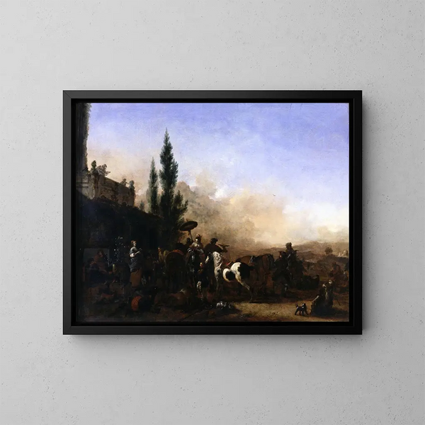 The Return of Hawking - Philips Wouwerman — framed artwork on a wall