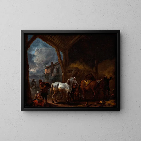L'écurie - Philips Wouwerman — framed artwork on a wall