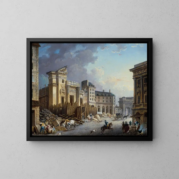 Demolition of the Saint-Barthélemy Church - Pierre-Antoine Demachy — framed artwork on a wall