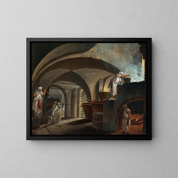 The Tallow Foundry at the Hôtel-Dieu - Pierre-Antoine Demachy — framed artwork on a wall