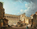 De afbraak van de colonnade van het Louvre tijdens de sloop van de ruïnes van het Hôtel du Petit Bourbon - Pierre-Antoine Demachy — weergave van het kunstwerk