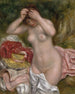 Zittende vrouw die haar haar kamt - Pierre-Auguste Renoir — weergave van het kunstwerk