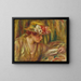 Buste van een vrouw met hoed die leest met haar hoofd naar rechts - Pierre-Auguste Renoir — ingelijst kunstwerk aan de muur